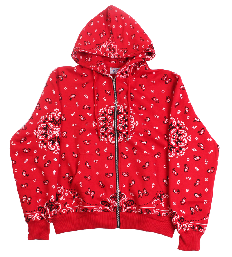 Red 2025 paisley hoodie