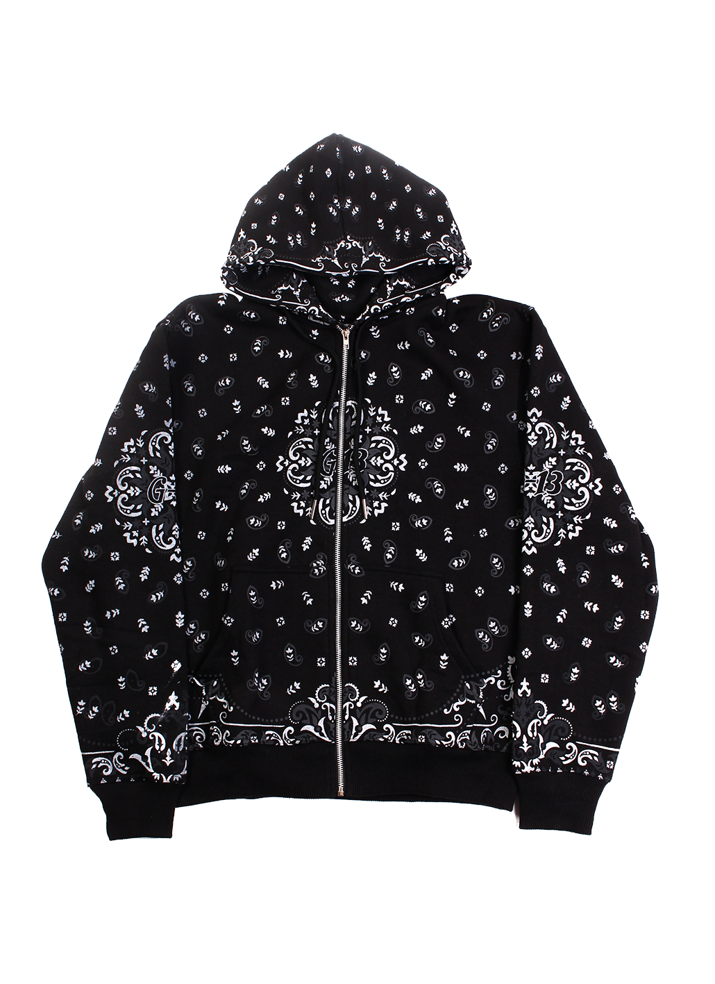 Black Paisley Hoodie