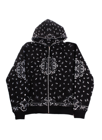 Black Paisley Hoodie